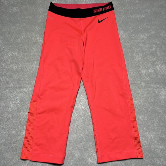 Nike Pro Dri-Fit Hypercool Crimson Women's Capris Leggings Women’s 589376 SZ: S - Picture 1 of 9